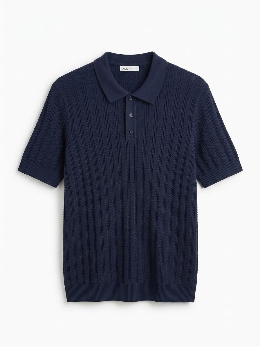 Zara Ribbed Trico Polo
