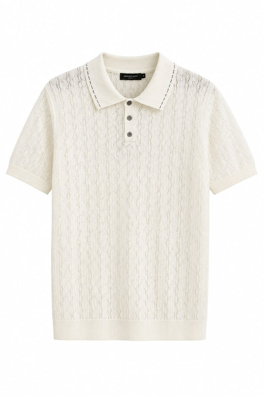 Premium Cable Knit Polo