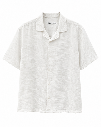 Crinkle Linen Short Sleeves Shirt